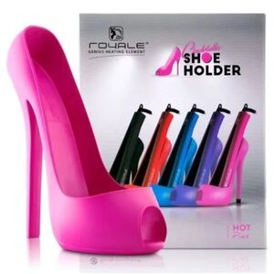 NIB Royale Pink High Heel Cinderella Shoe Holder For Hair Irons Hot Tools